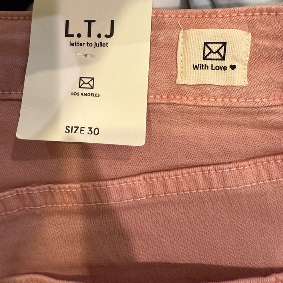 Letter to Juliette Wide Leg stretchy denim in Fondant Pink size 30 - Picture 9 of 11